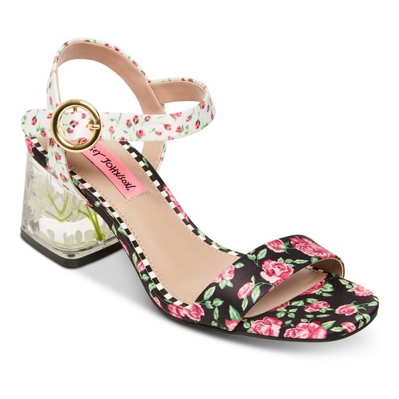 Betsey Johnson Livvie Heels. New never worn. Size 5.5. Flowers in Lucite heel. - Picture 5 of 5